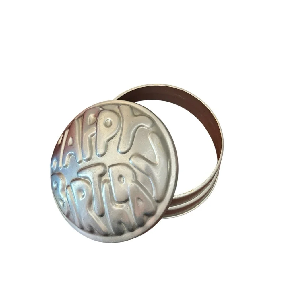 1974 Wilton Happy Birthday Round Cake Pan Aluminum Baking Mold #502-259‎